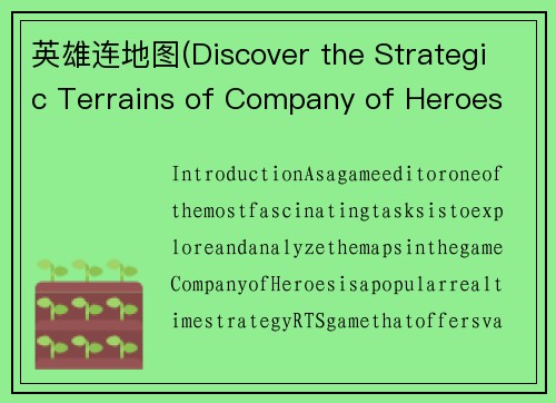 英雄连地图(Discover the Strategic Terrains of Company of Heroes Maps)